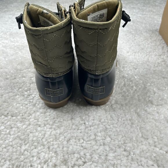 Sperry Top Sider Saltwater Quilted Duck Boot Olive Green - Picture 6 of 10